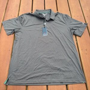 Men's Striped Performance Polo Shirt UPF 30
